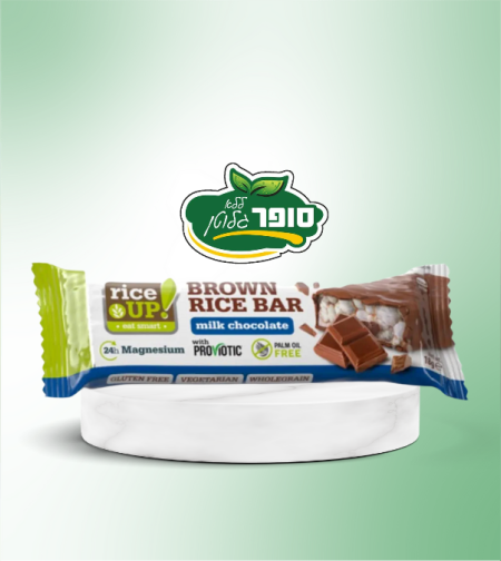 חטיף אורז חום בציפוי שוקולד חלב ללא גלוטן