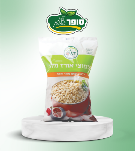 פצפוצי אורז מלא ללא גלוטן ללא תוספת סוכר ומלח - דגש