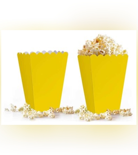 קופסאות פופקורן וחטיפים 6 יח - צהוב