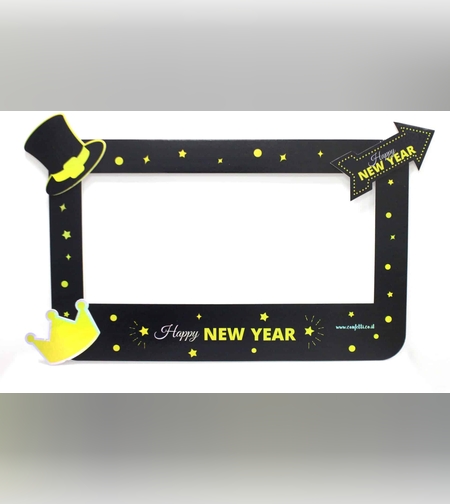אביזר צילום מסגרת שחור כוכבים שנה חדשה