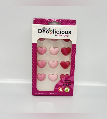 סוכריות לקישוט לבבות ורוד
