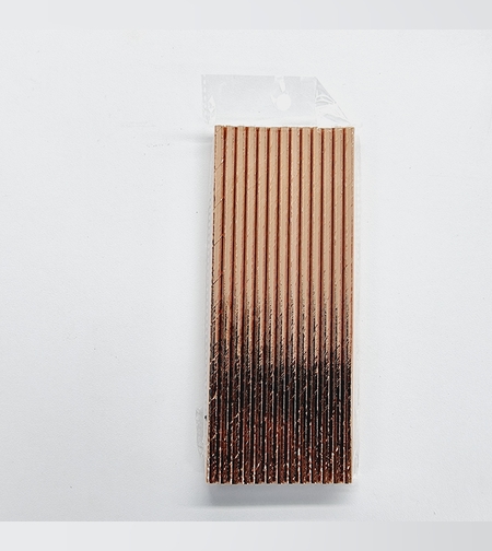 קש נייר רוז גולד מיטלי* 25 יח'