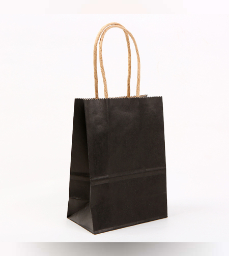 שקית נייר חלקה עם ידית 32*25*11 - שחור