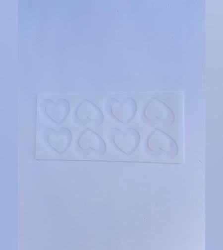 097N - תבנית סיליקון לקישוט׳ שוקולד לבבות מסגרת עבה