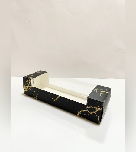 118ZJC - קופסא אינגליש עם חלון בצבע שיש שחור זהב