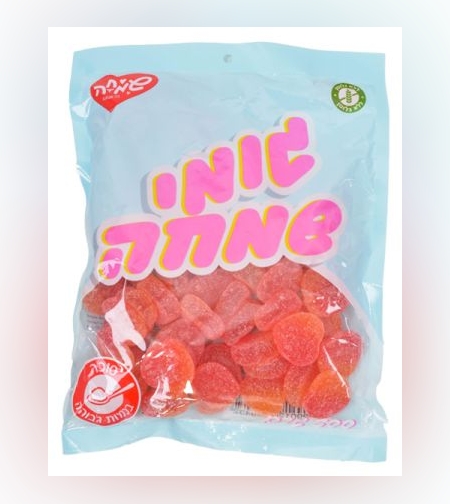 גומי לב אפרסק סוכר 500 גרם