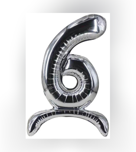 בלון מיילר 32 מרכז שולחן כסף ספרה 6