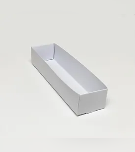 מגש קרטון כיבודים ארוך צבע לבן 26-6.5-5