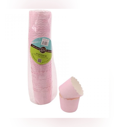 חב' 40 עטרות קרטון לאפיה 6/4.6 ס'מ-ורוד ביבי