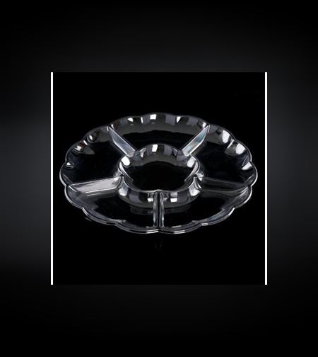 מגש פרח מחולק שקוף