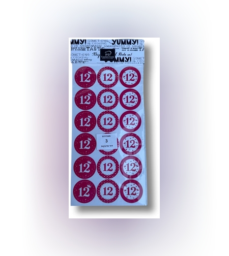 מדבקות 12 לבת מצווה (3 דפים)