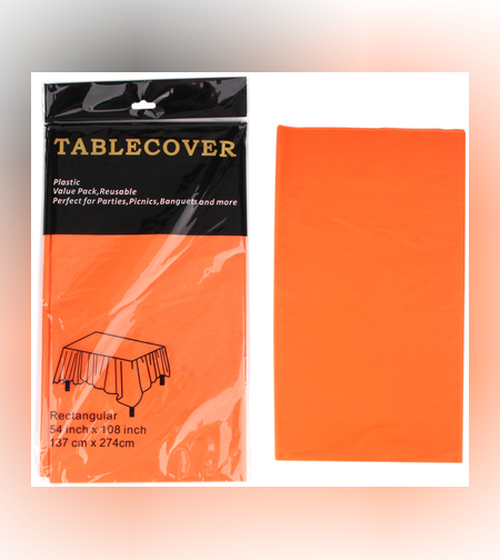 מפת שולחן ניילון 137*274 כתום