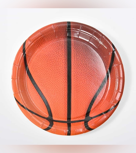 צלחות סט כדורסל בינוני 8 יח'