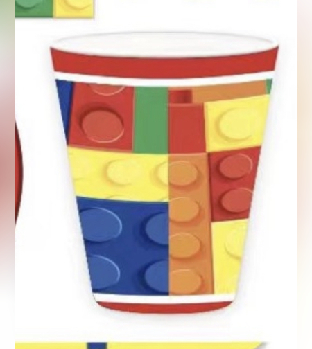 סט לגו - כוסות נייר / 8 יח 9OZ