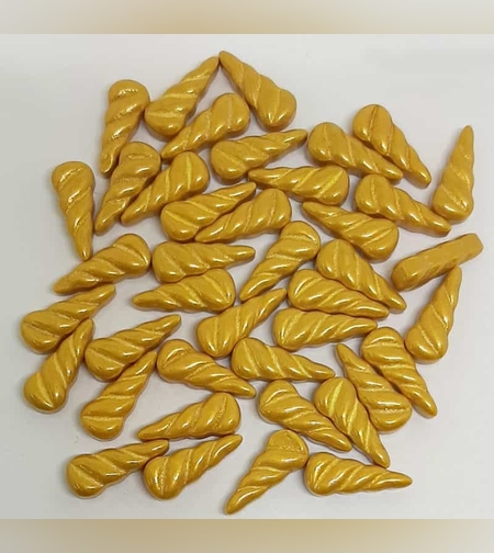 קישוטי סוכריות חד קרן זהב מטאלי