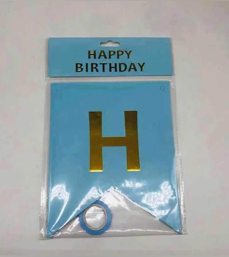 שרשרת אותיות H.B גדול תכלת / 16*20