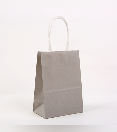 שקית נייר חלקה עם ידית 32*25*11 - אפור