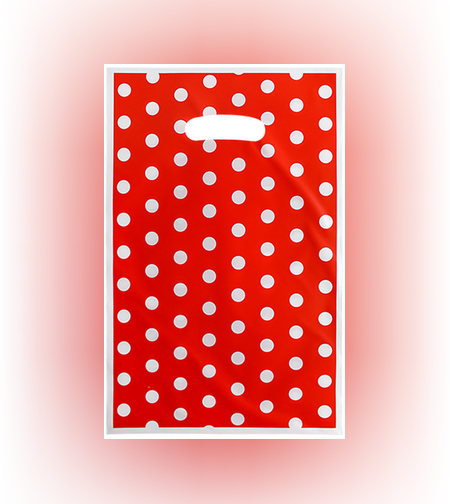 שקיות הפתעה ניילון (10יח') - אדום נקודות