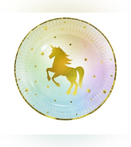 צלחות 20 סמ - 6 יחידות - חד קרן