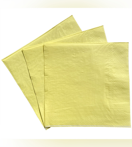 מפיות נייר חלקות צבע צהוב - 20 יחידות