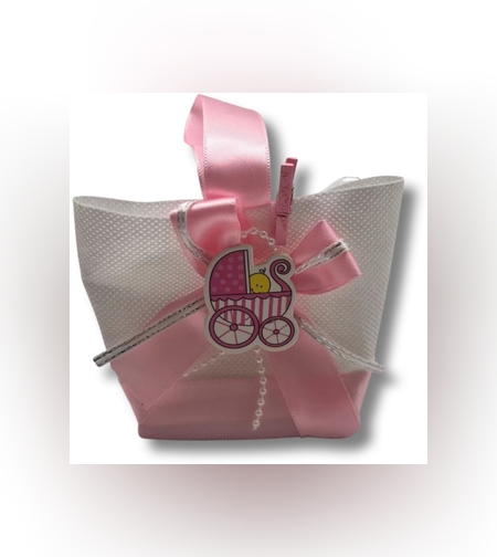 תיק בד בריתה ורוד למילוי - מתנות לאורחים