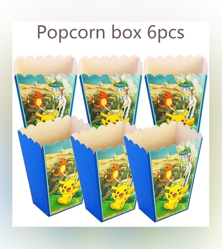 פוקימון - קופסאות פופקורן / 6יח 13*6.5