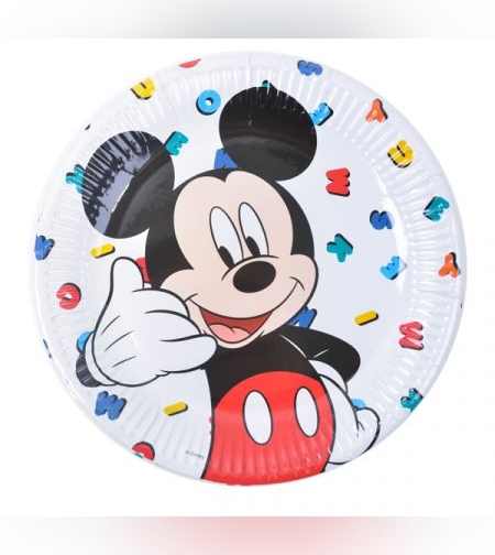 צלחות נייר 23 סמ 8 יח - מיקי פרצופים