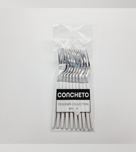 מזלג(10יח') לבן כסף