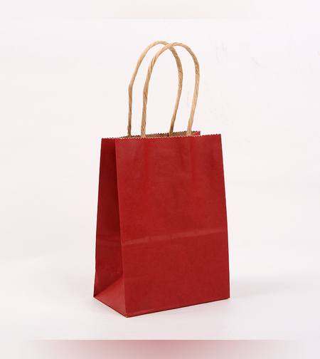 שקית נייר חלקה עם ידית 21*15*8 - בורדו