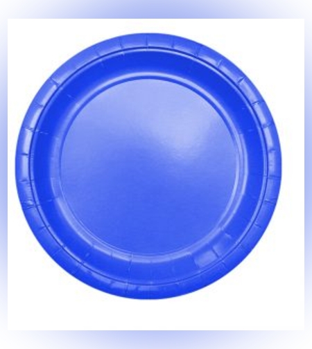 צלחות חלקות צבע כחול 24 יח' בינוני