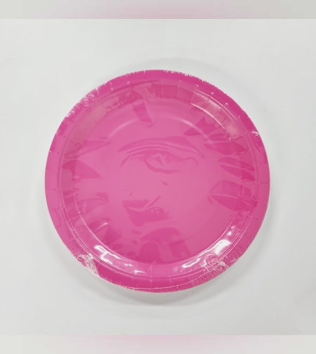 צלחת נייר 9' (10יח') ורוד פוקסיה