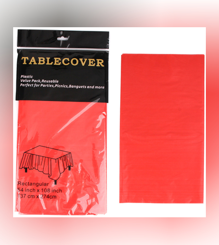 מפת שולחן ניילון 137*274 אדום