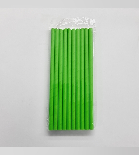 קש נייר רחב -ירוק* 10 יח'