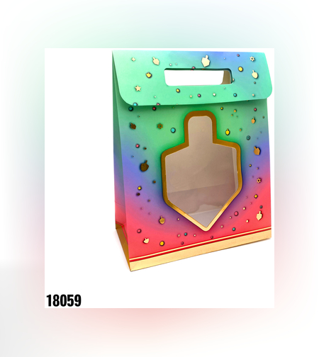 שקית נייר עם חלון בצורת סביבון