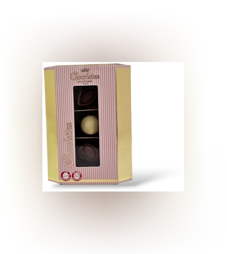 מארז פרלינים 3 חלבי צבע ורוד שירה