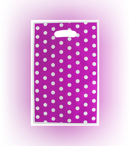 שקיות הפתעה ניילון (10יח') - ורוד כהה נקודות