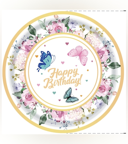 צלחות פרפרים 9״ (10 יח׳)