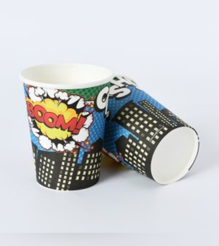 כוסות נייר סט קומיקס גיבורי על ארוז 8 יח'