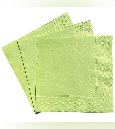 מפיות נייר חלקות צבע ירוק בהיר - 20 יחידות