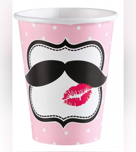 כוסות שפם 8 יח' (Amscan)