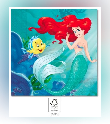 מפיות נייר 20 יח' - אריאל בת הים