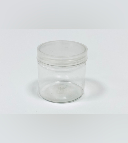 147A - צנצנת פלסטיק עגולה 100 מ'ל קוטר 5.7 0'מ גובה 5.5