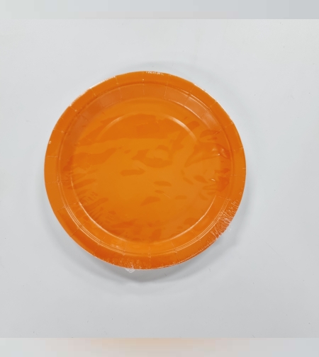 צלחת נייר 7' (10יח') כתום
