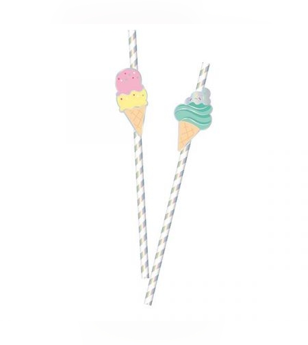 קשים מנייר ססגוני עם צורות- גלידה- 6 יח