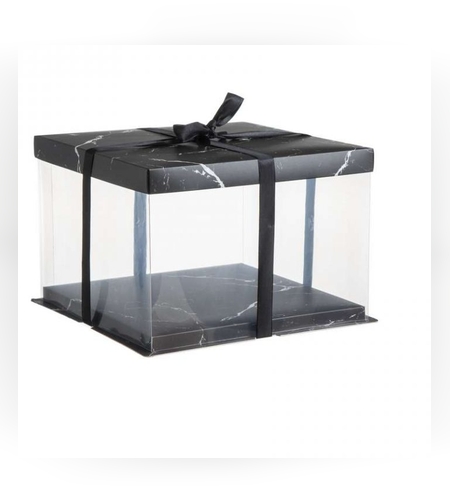 קפ' פי וי סי לעוגה+במה+סרט- שיש שחור 26/26/18 ס