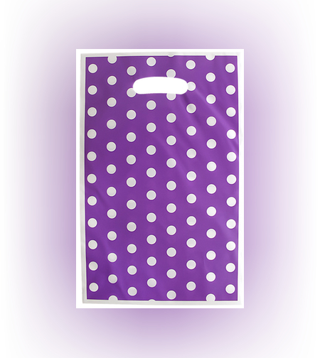 שקיות הפתעה ניילון (10יח') - סגול נקודות