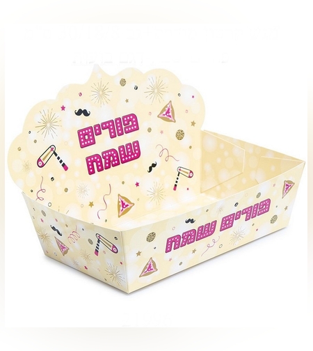 מגש קרטון מודבק+גב 30/18/8 ס