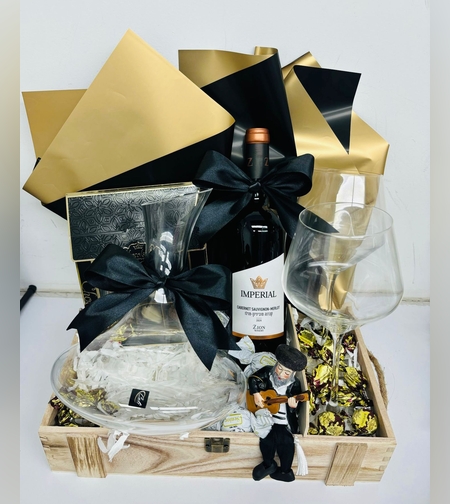 משלוח מנות מארז תיבת עץ יין