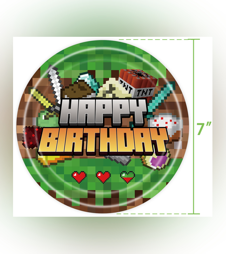 צלחות גיימינג פיקסל 10 יח' קטן