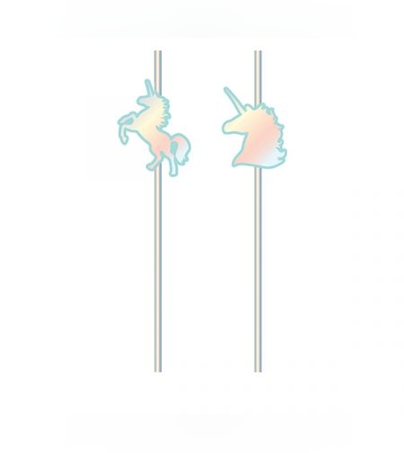 קש חד קרן צבעים מתחלפים 6 יח עם הטבעה